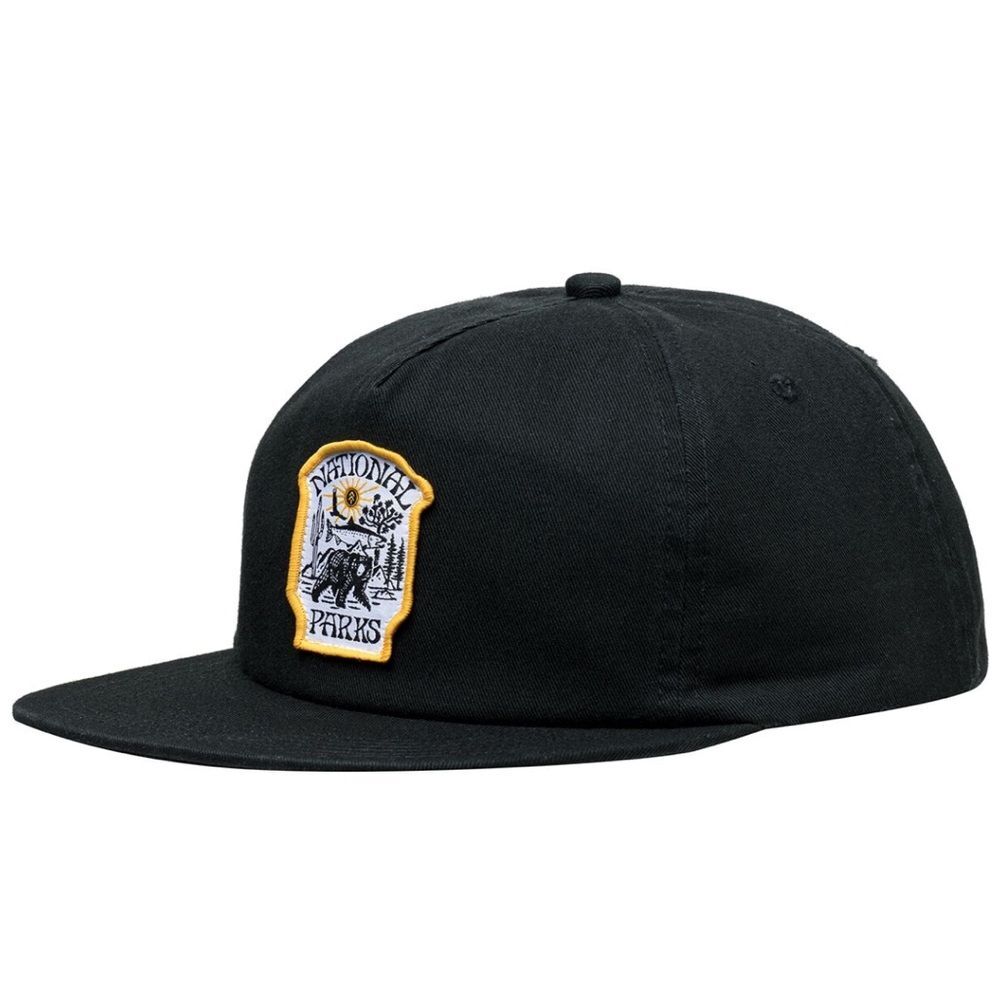 Unisex Black Parks Project X National Park Wildlife Patch Hat Strapback Cotton